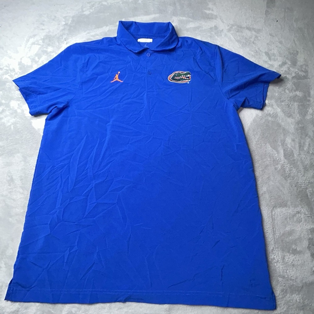TEAM PLAYER ISSUED Men's L Jordan Jumpman Florida Gators Golf Polo Shirt Blue